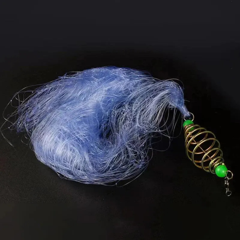 11 Size Fishing Net Trap Mesh Luminous Bead Netting Sea Fish Net Tackle Design Copper Shoal Cast Gill Feeder Fishing Trap
