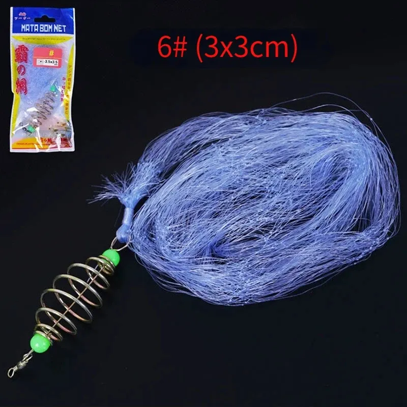 11 Size Fishing Net Trap Mesh Luminous Bead Netting Sea Fish Net Tackle Design Copper Shoal Cast Gill Feeder Fishing Trap