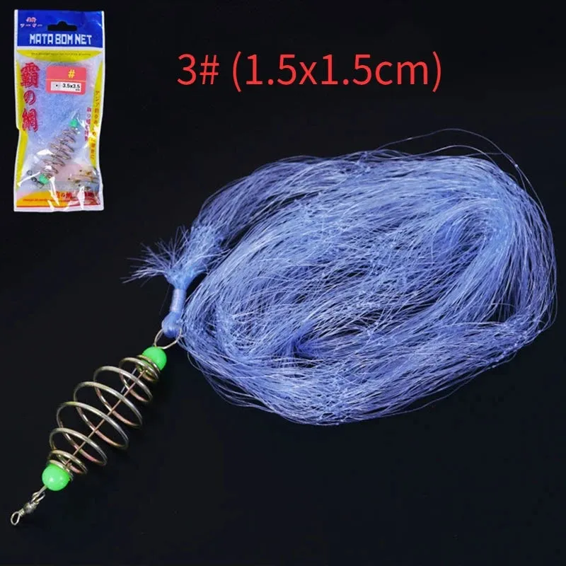11 Size Fishing Net Trap Mesh Luminous Bead Netting Sea Fish Net Tackle Design Copper Shoal Cast Gill Feeder Fishing Trap