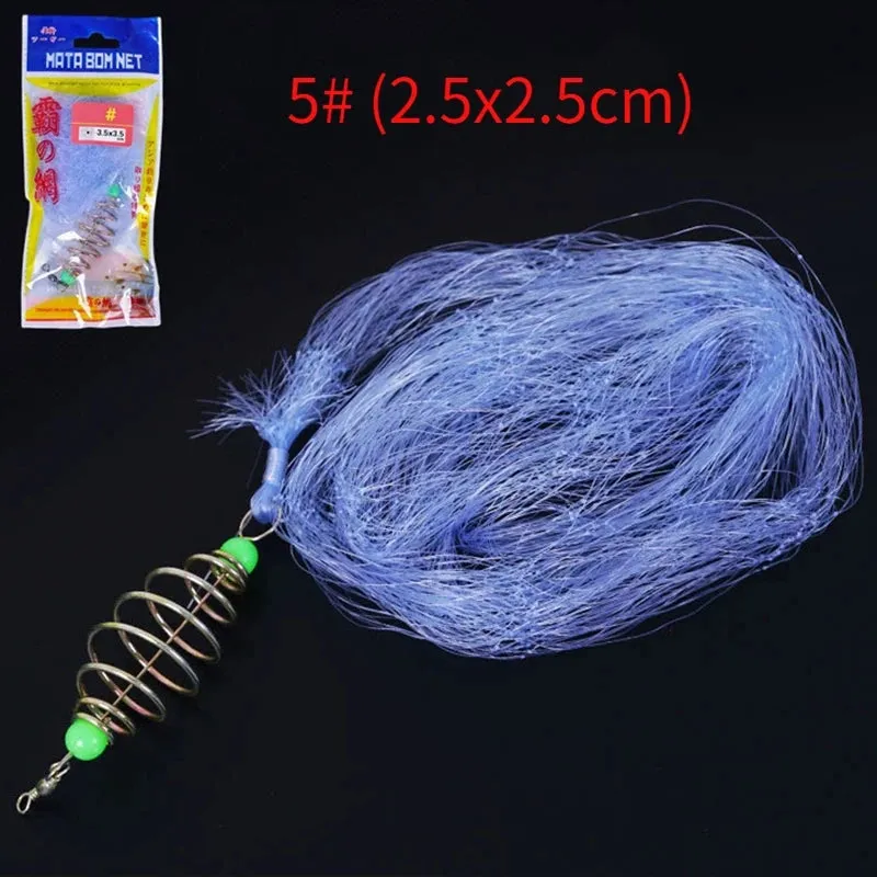 11 Size Fishing Net Trap Mesh Luminous Bead Netting Sea Fish Net Tackle Design Copper Shoal Cast Gill Feeder Fishing Trap