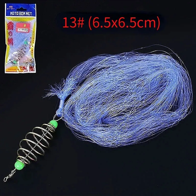 11 Size Fishing Net Trap Mesh Luminous Bead Netting Sea Fish Net Tackle Design Copper Shoal Cast Gill Feeder Fishing Trap