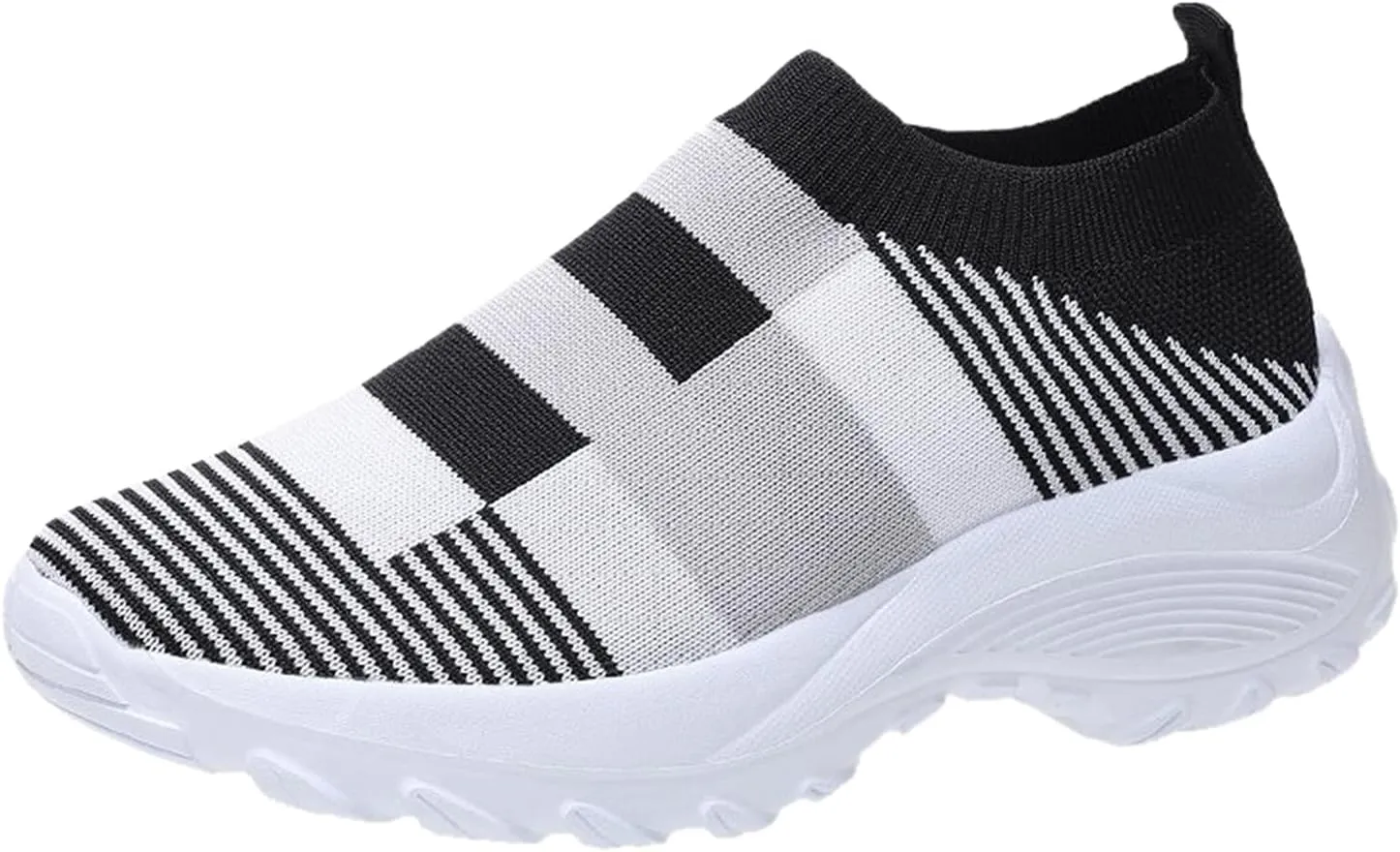 2007 Women's Walking Shoes with Arch Support, Comfortable Fashion Sneakers Casual Shoes Platform Colorblock Slip Ons Running Shoes