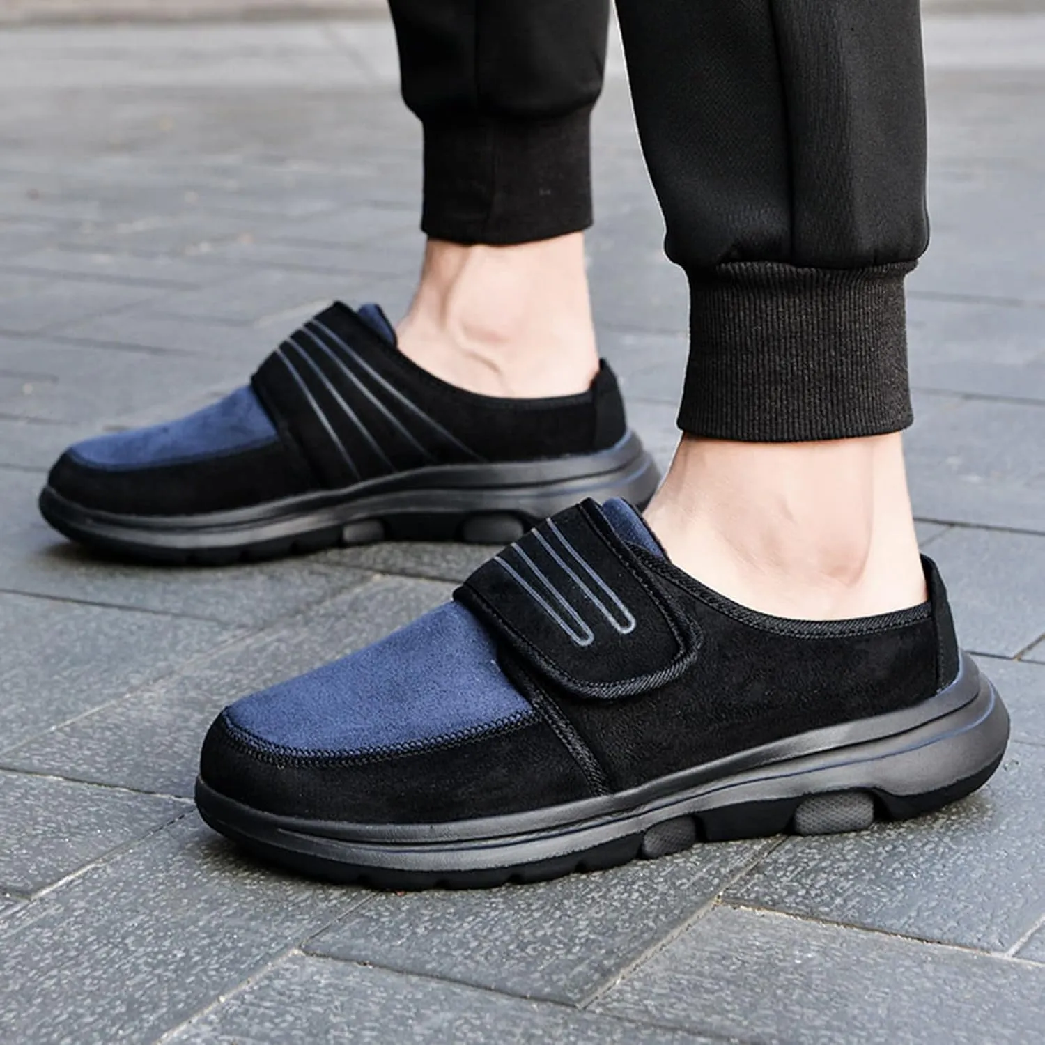 2022 New Couple Men's Autumn and Winter Walking Lightweight Soft Sole Non Slip Cover Heel Mens Casual Slip on Shoes Wide Men'