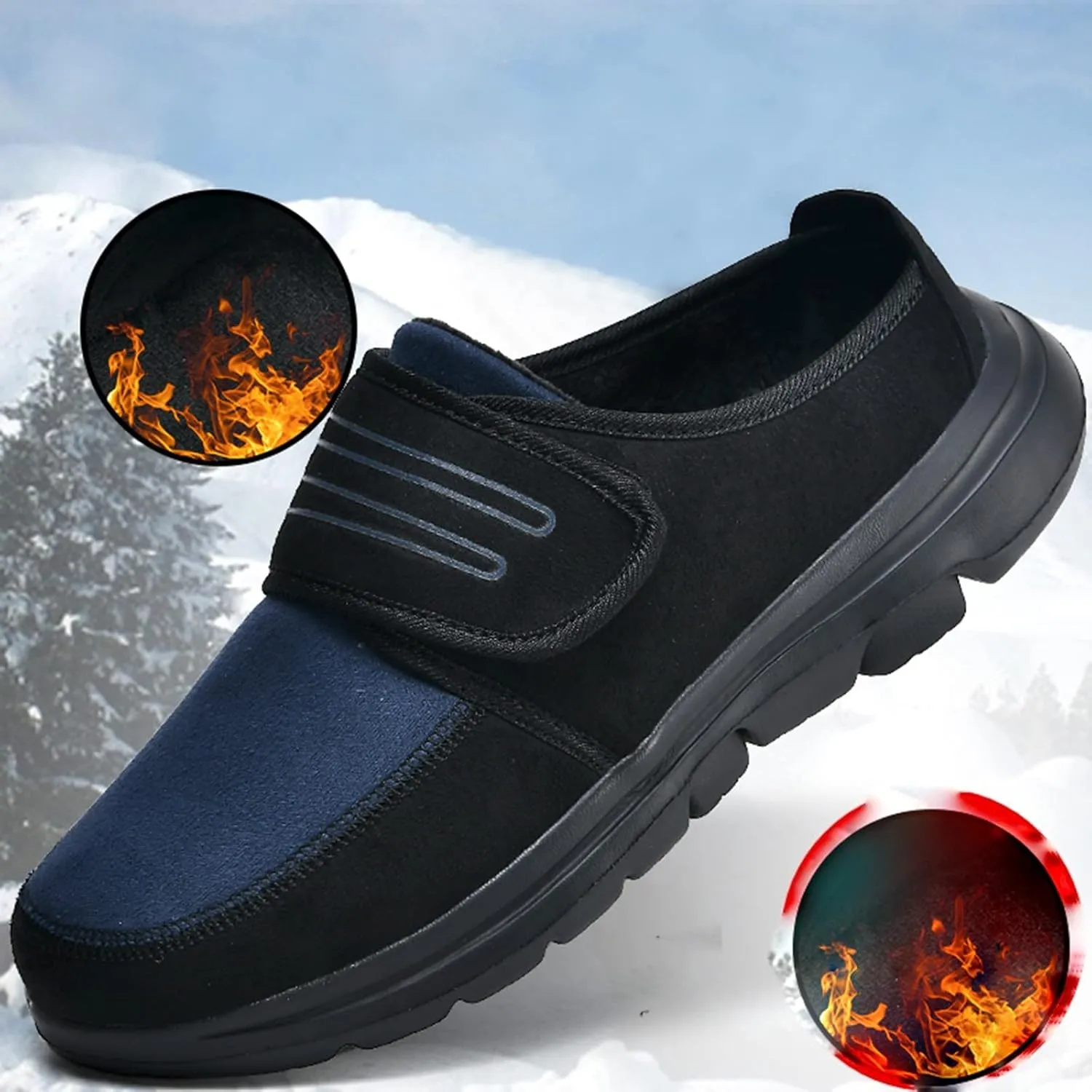 2022 New Couple Men's Autumn and Winter Walking Lightweight Soft Sole Non Slip Cover Heel Mens Casual Slip on Shoes Wide Men'
