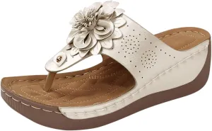 2025 Summer Orthopedic Sandals for Women Comfy Arch Support Slip on Wedge Sandals Dressy Casual Beach Shoes Footwear