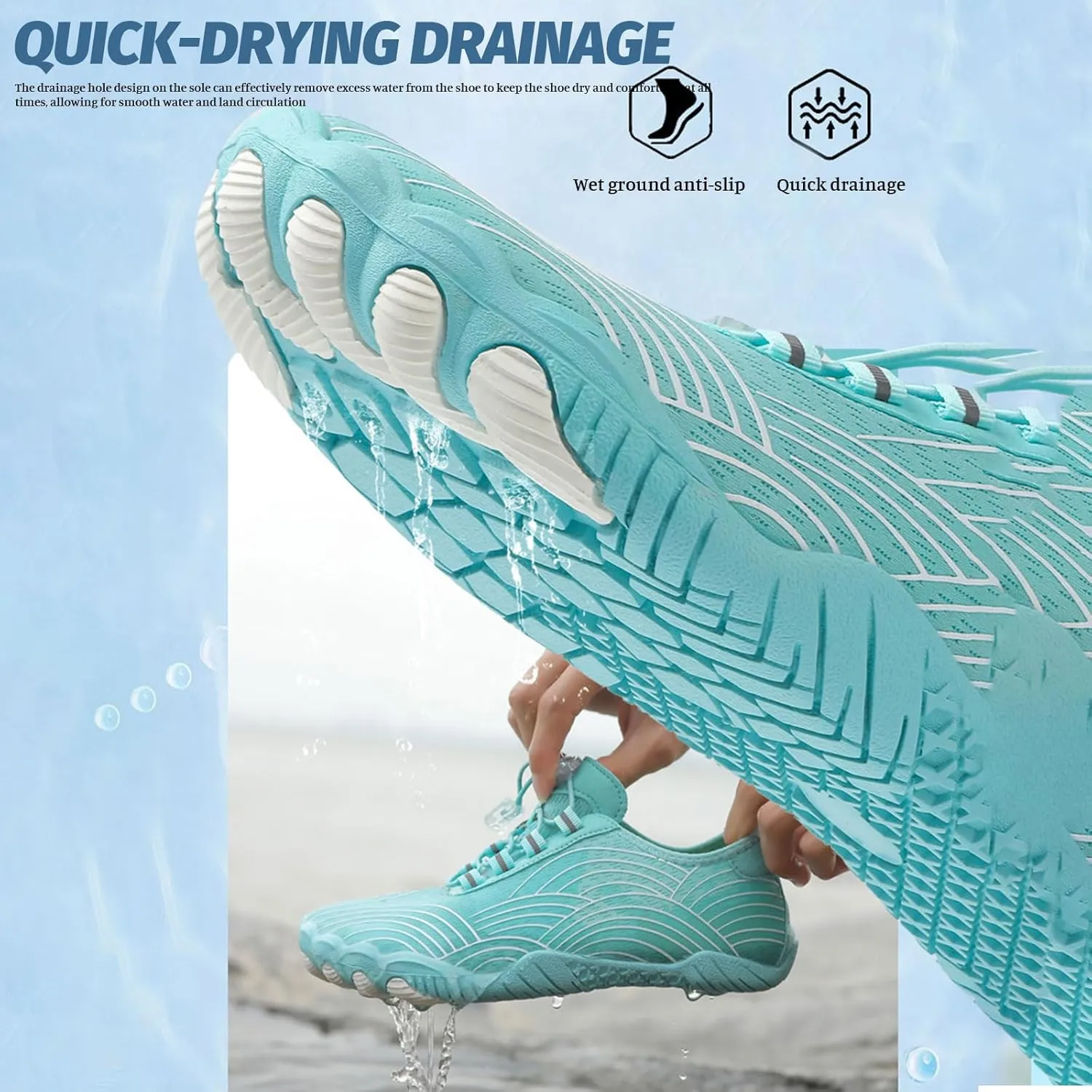 2025 Water Shoes for Women Men Lightweight Quick-Dry Athletic Hiking Footwear,Non-Slip Wide Toe Box Breathable Camping Footwear,Summer Gym Fitness Comfortable Barefoot Shoes