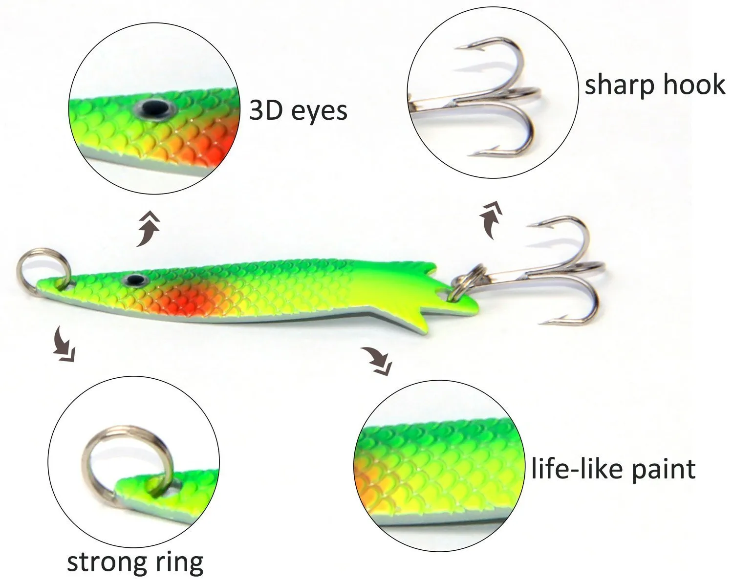 30pcs/lot Spoon Metal fishing lure
