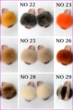 {5-7 days wait for make} Golden Sole Fluffy Fur Slides F955