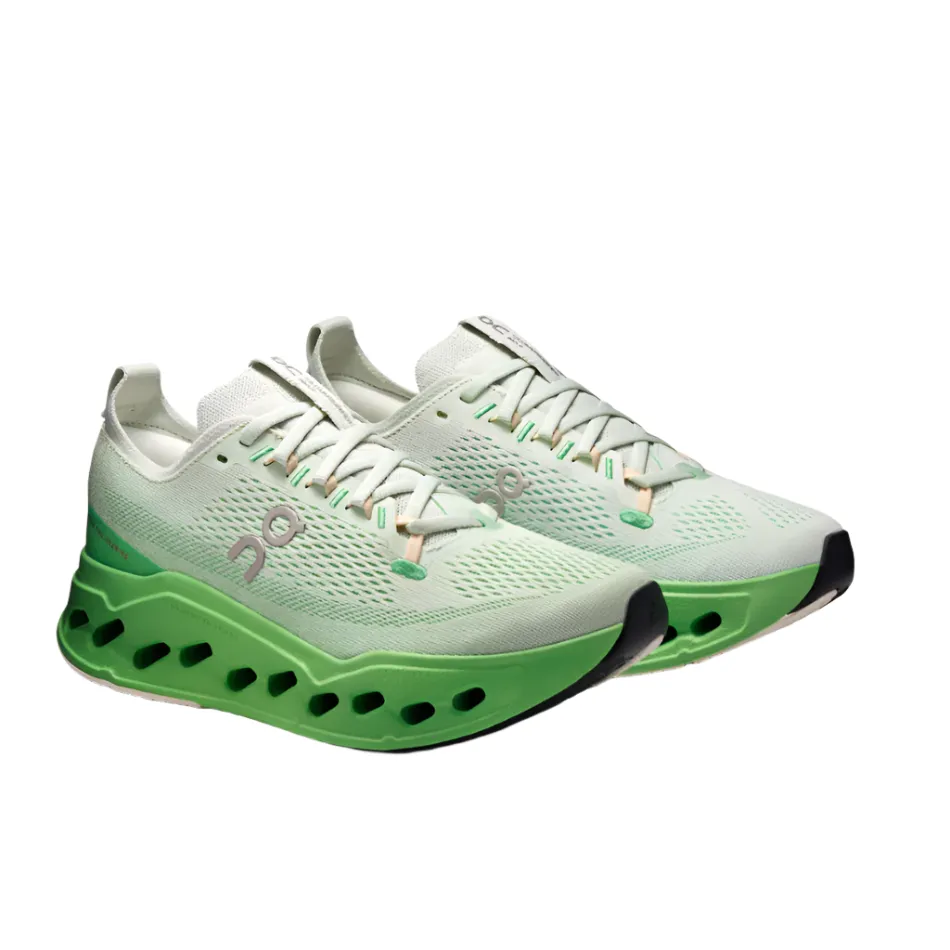 Impact Resistant Heel On Women's Cloudsurfer Max Running Shoes in Mineral/Honeydew AW25