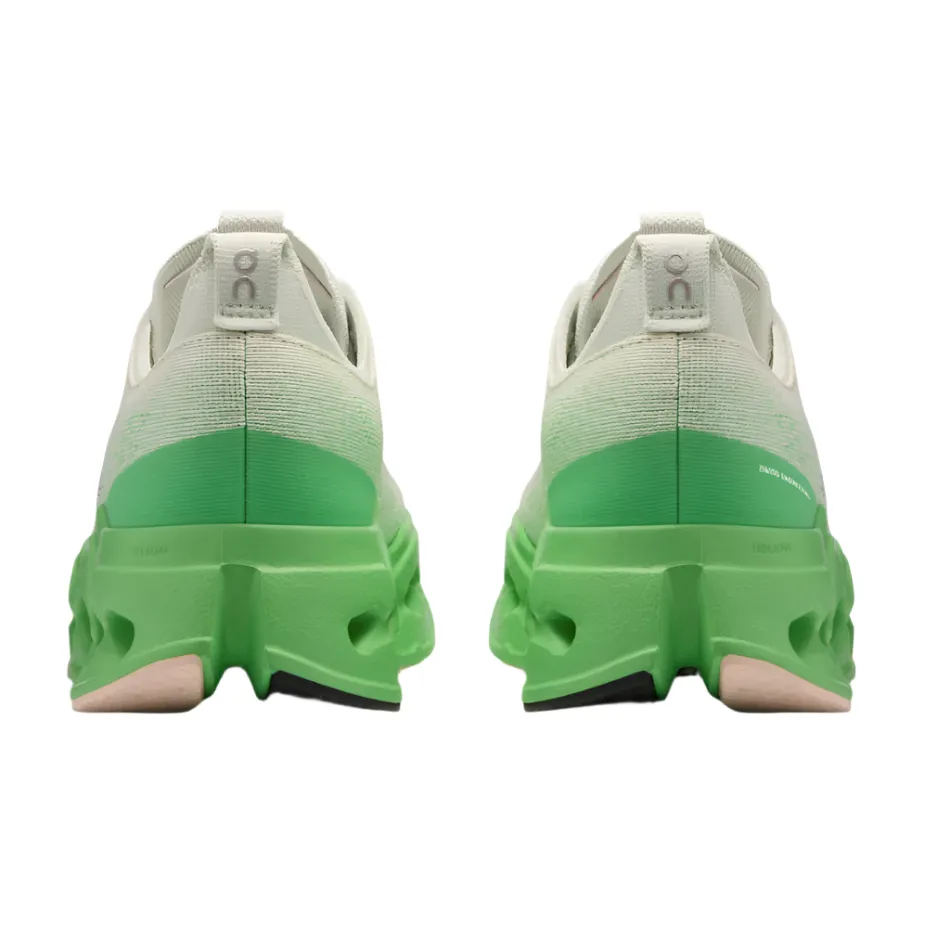 Plush Touch Thermo Regulating Lining On Women's Cloudsurfer Max Running Shoes in Mineral/Honeydew AW25