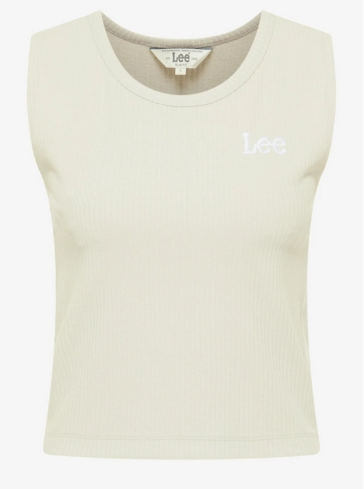 Lee Canotta da donna Cropped Crew Tank LQ24WKNQ ecru Minimal Smooth