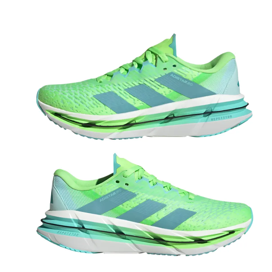Adidas Men's Adistar BYD Running Shoes in Lime Burst/Mint Ton/Flash Aqua AW25 Endurance - running