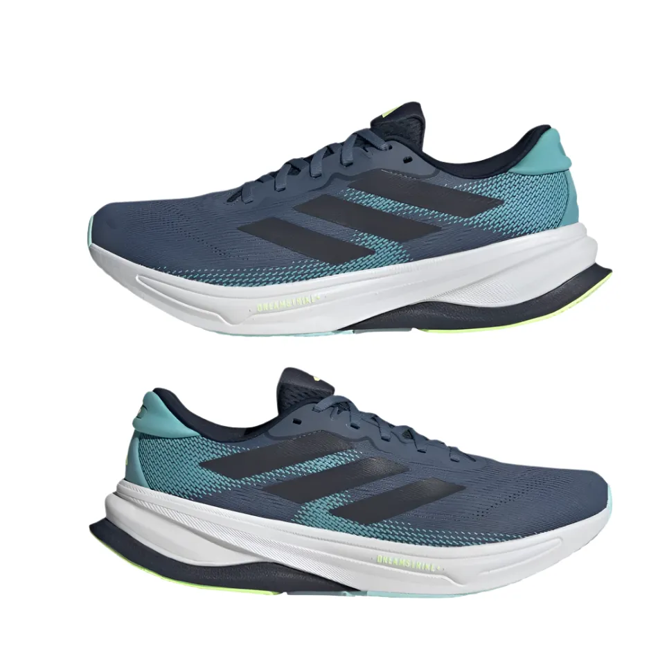 Ultra Light Midsole running during a foggy day Adidas Men's Supernova Solution 2 Running Shoes in Preloved Ink/Legend Ink/Mint Ton AW25