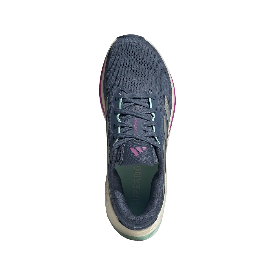 Ergonomic Heel Cup Adidas Women's Supernova Rise 2 Running Shoes in Preloved Ink/Matte Silver/Preloved Ink SS25