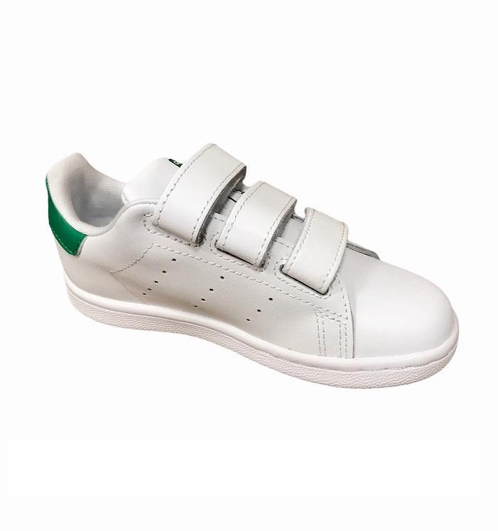 Adidas Original scarpa da bambino con strappo Stan Smith CF I BZ0520 bianco-verde tactical shoes Comfort Layer