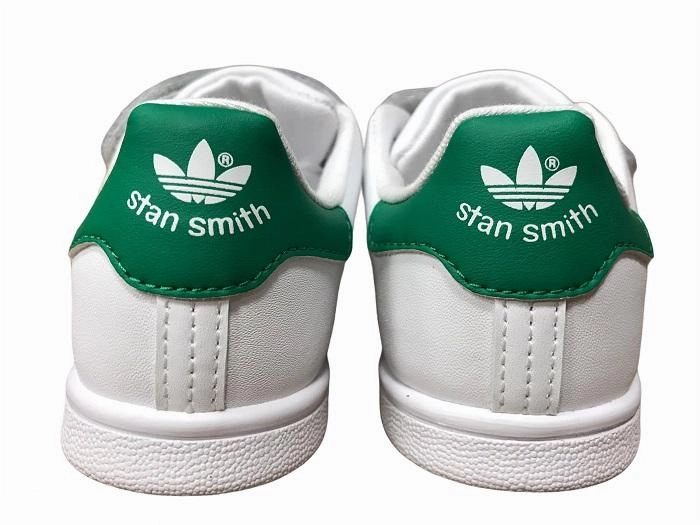 Adidas Original scarpa da bambino con strappo Stan Smith CF I BZ0520 bianco-verde family - run Well Fitted