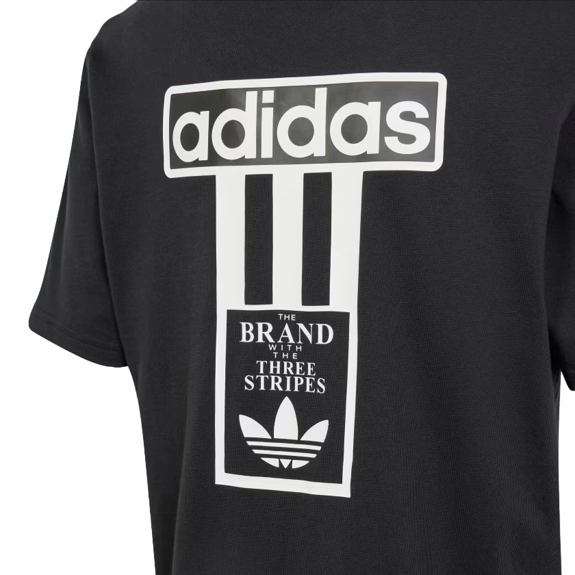 Comfy Design Cozy Essentials Adidas Originals maglietta manica corta da ragazzi Adibreak IT5464 nero bianco