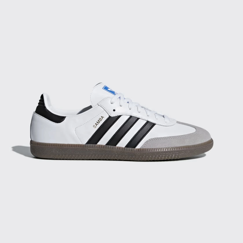 triple - strap shoes Breathable Linings Adidas Samba OG Men's White Trainers B75806