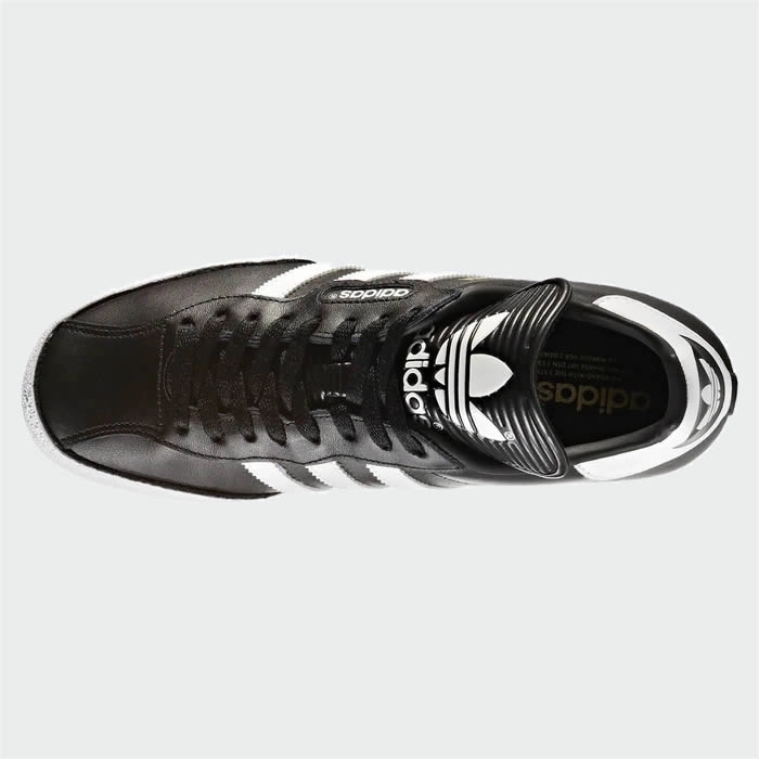 adidas Samba Super Men's Black Leather Trainers 019099 Orthotic Friendly Structure Mid - foot striker