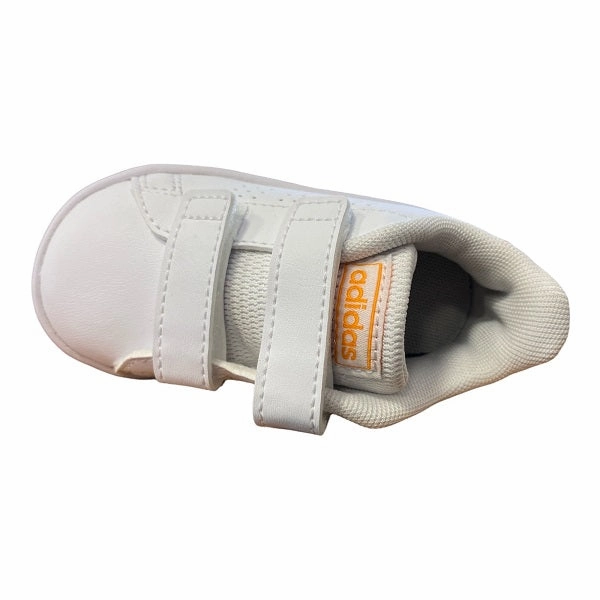 Contoured Insole Adidas scarpa da bambino con strappo Advantage CF I GW0452 bianco arancione