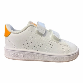Elastic Band Adidas scarpa da bambino con strappo Advantage CF I GW0452 bianco arancione