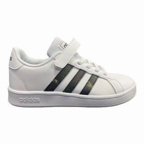 Sweatproof Shock Dispersing Pads Adidas scarpa da ginnastica da bambini Grand Court EL C GZ1085 white-camu
