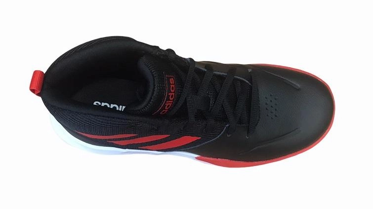 Soft Cushioning Adidas scarpa da pallacanestro da ragazzo Ownthegame K Wide EF0309 nero rosso