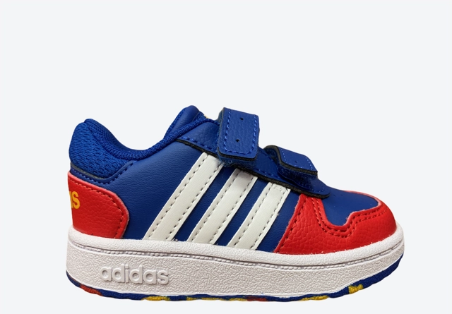 Adidas scarpa sneakers da infante Hoops 2.0CMF I FY9445 blu-rosso-bianco Compression Fit