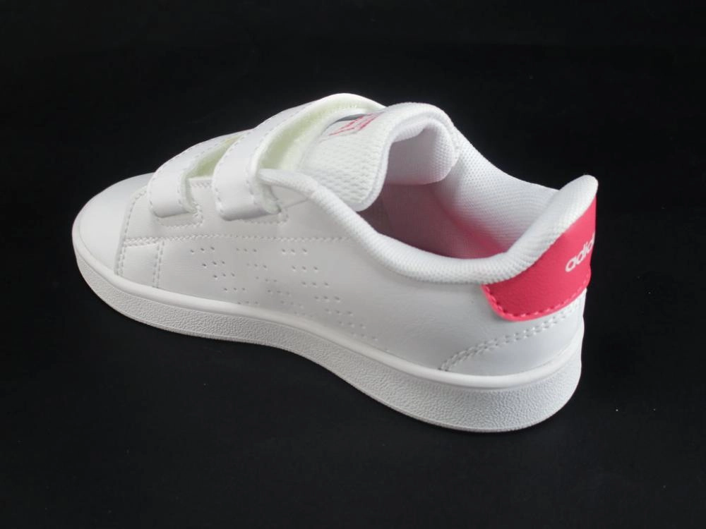 button - trimmed - design shoes Adidas scarpa sneakers da ragazza Advantage EF0300 bianco-rosa