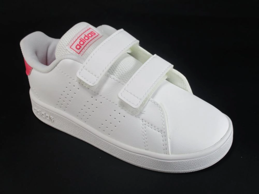 Adidas scarpa sneakers da ragazza Advantage EF0300 bianco-rosa running on a clay track shoes
