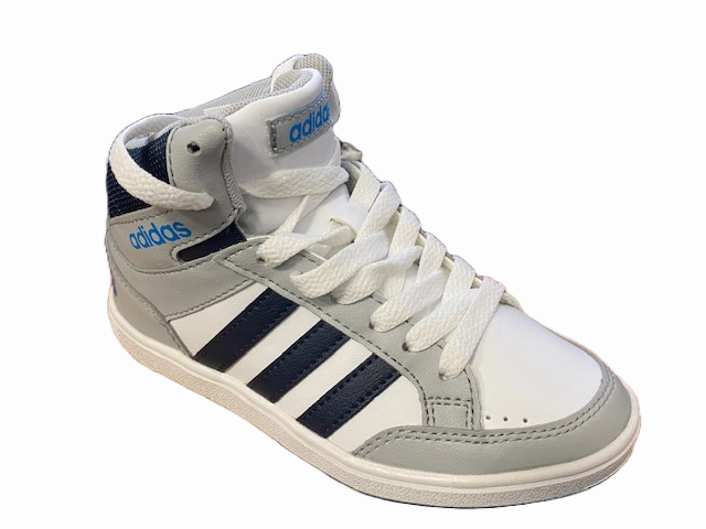 Adidas scarpa sneakers da ragazzo Hoops Mid B74657 bianco-grigio Ventilated Airflow