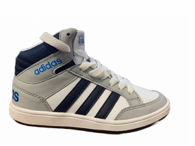 Podular Sole Adidas scarpa sneakers da ragazzo Hoops Mid B74657 bianco-grigio