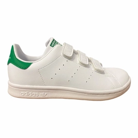 Adidas sneakers con strappo da bambino Stan Smith CF C FX7534 white-green zigzag - design shoes