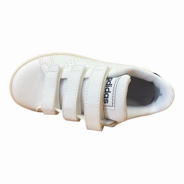 stain - resistant Adidas sneakers da bambino con strappo Advantage C FW2589 bianco-blu inchiostro