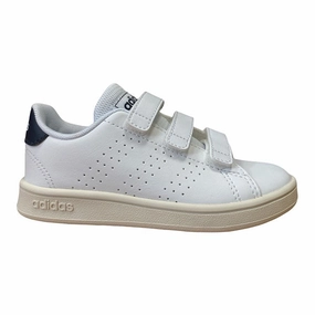 Vented Airflow Channels Stretch Engineered Upper Adidas sneakers da bambino con strappo Advantage C FW2589 bianco-blu inchiostro