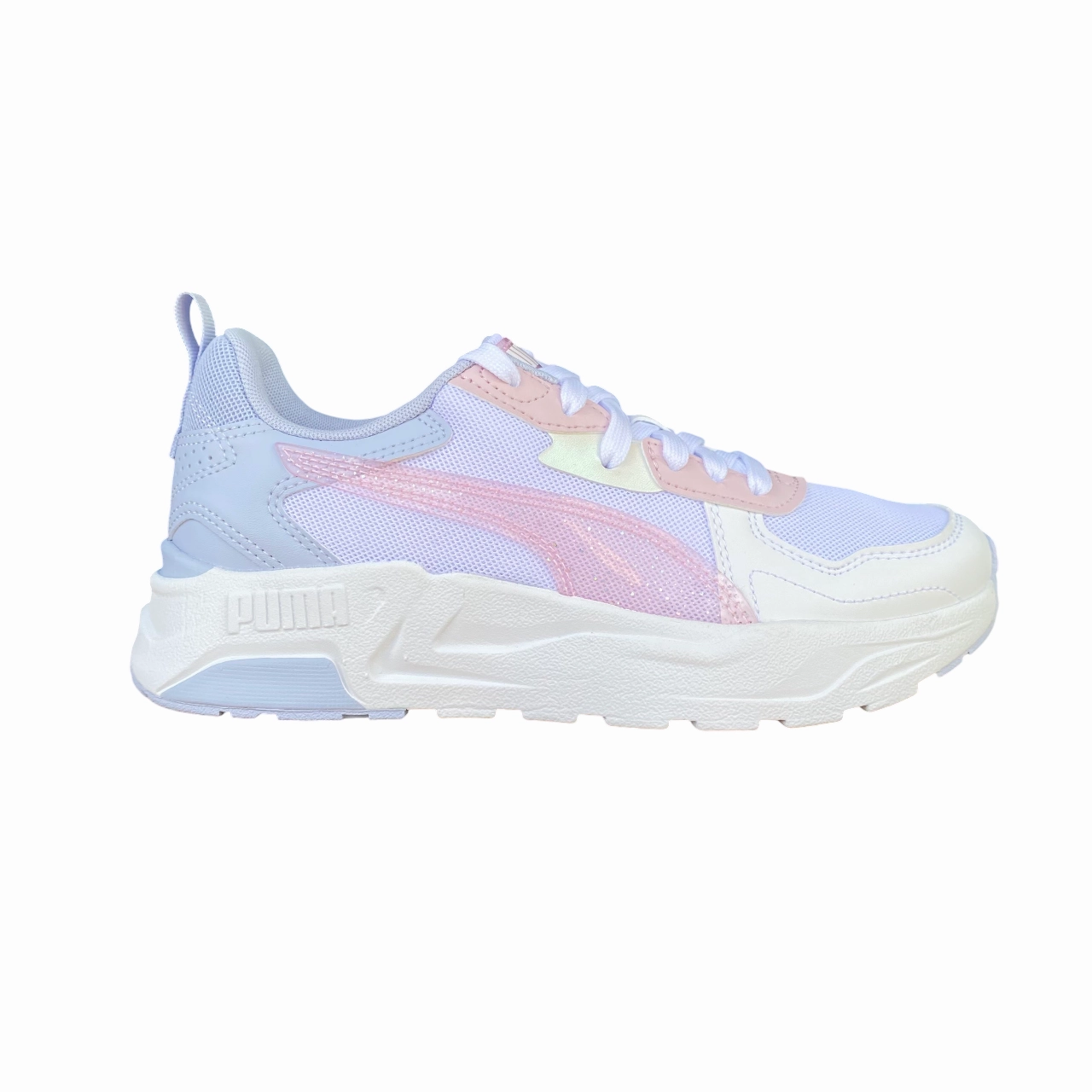 Ultra lightweight full - sizes Puma scarpa sneakers da ragazza Trinity Lite Blurry 402265-01 bianco-malva