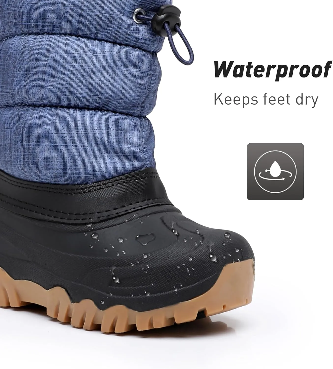 Ahannie Kids Boys Girls Winter Snow Boots Waterproof Anti-Slip Warm Outdoor Shoes (Toddler/Little Kid)