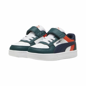 pre - run warm - up Puma scarpa sneakers da bambino con laccio elastico e velcro Caven 2.0 Block 394463-09 blu-bianco