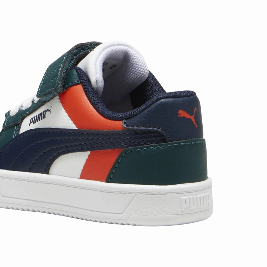 Puma scarpa sneakers da bambino con laccio elastico e velcro Caven 2.0 Block 394463-09 blu-bianco Comfort Cushioning