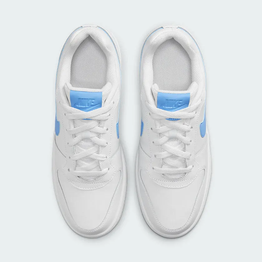 running in rainy weather Nike Ebernon Low Men's White/Blue Leather Trainers AQ1775 102