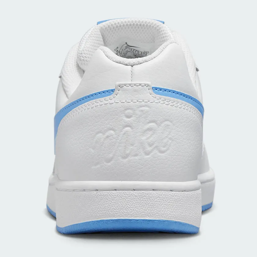 Nike Ebernon Low Men's White/Blue Leather Trainers AQ1775 102 no - ankle - support shoes