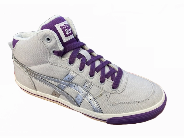 Onitsuka Tiger scarpa sneakers da ragazza in tela Aaron C4B0N 1093 grigio argento Tread Pattern Design