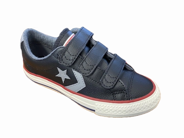 Lightweight Cushioned Sole Converse scarpa da bambino in pelle con strappo Star Player 658155C nero