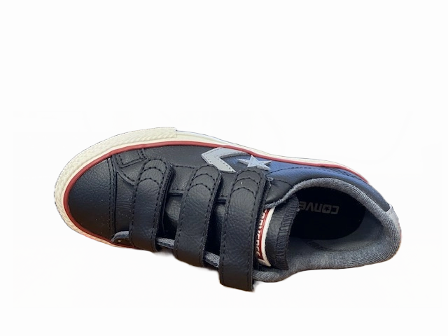 Converse scarpa da bambino in pelle con strappo Star Player 658155C nero Abrasion Resistant Toe Guard well - being