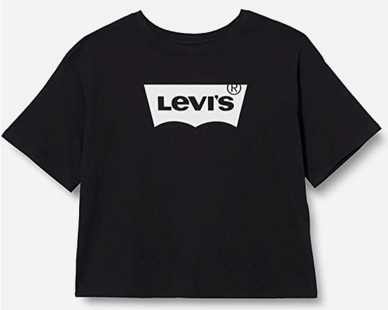 Minimal Outfit teenagers' Levi's Kids T-shirt da ragazza  LVG Light Bright Cropped Tee 4E0220 023 black