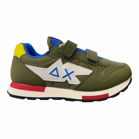 Sun68 scarpa sneakers da ragazzo Niki Solid Z32318 19 militare Orthopedic Footbed Option Woven Upper Material