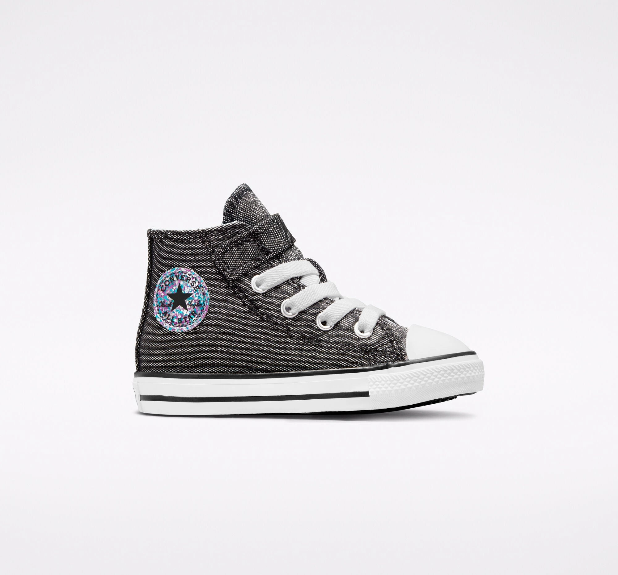 tear - resistant - fabric - strength shoes Converse scarpa sneakers da bambina Chuck Taylor All Star Easy-On Glitter 772877C nero bianco