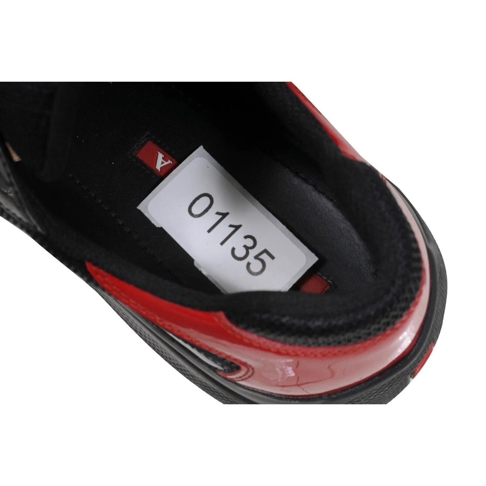 Americas Cup Black Red Patent Leather Low Top Sneakers