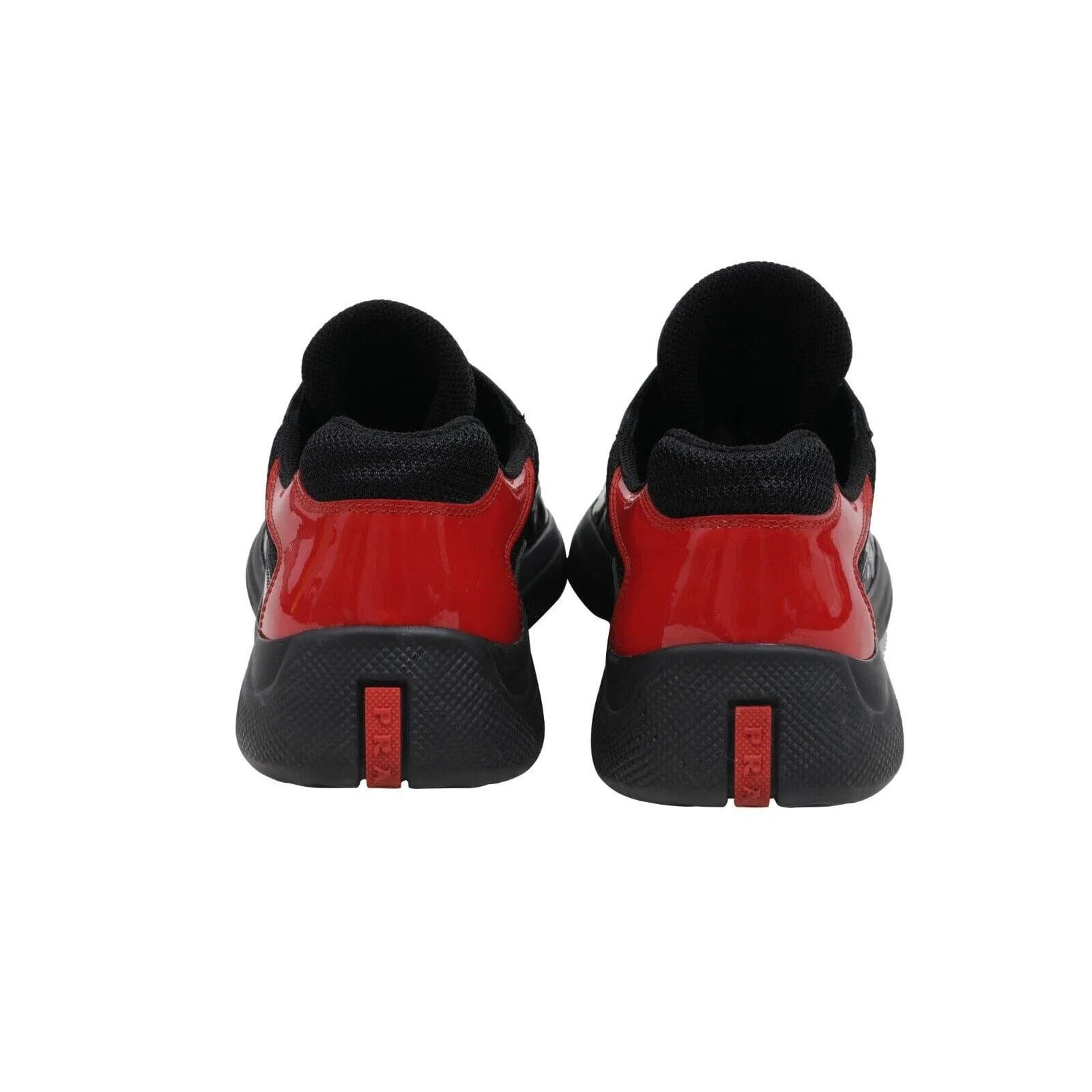 Americas Cup Black Red Patent Leather Low Top Sneakers