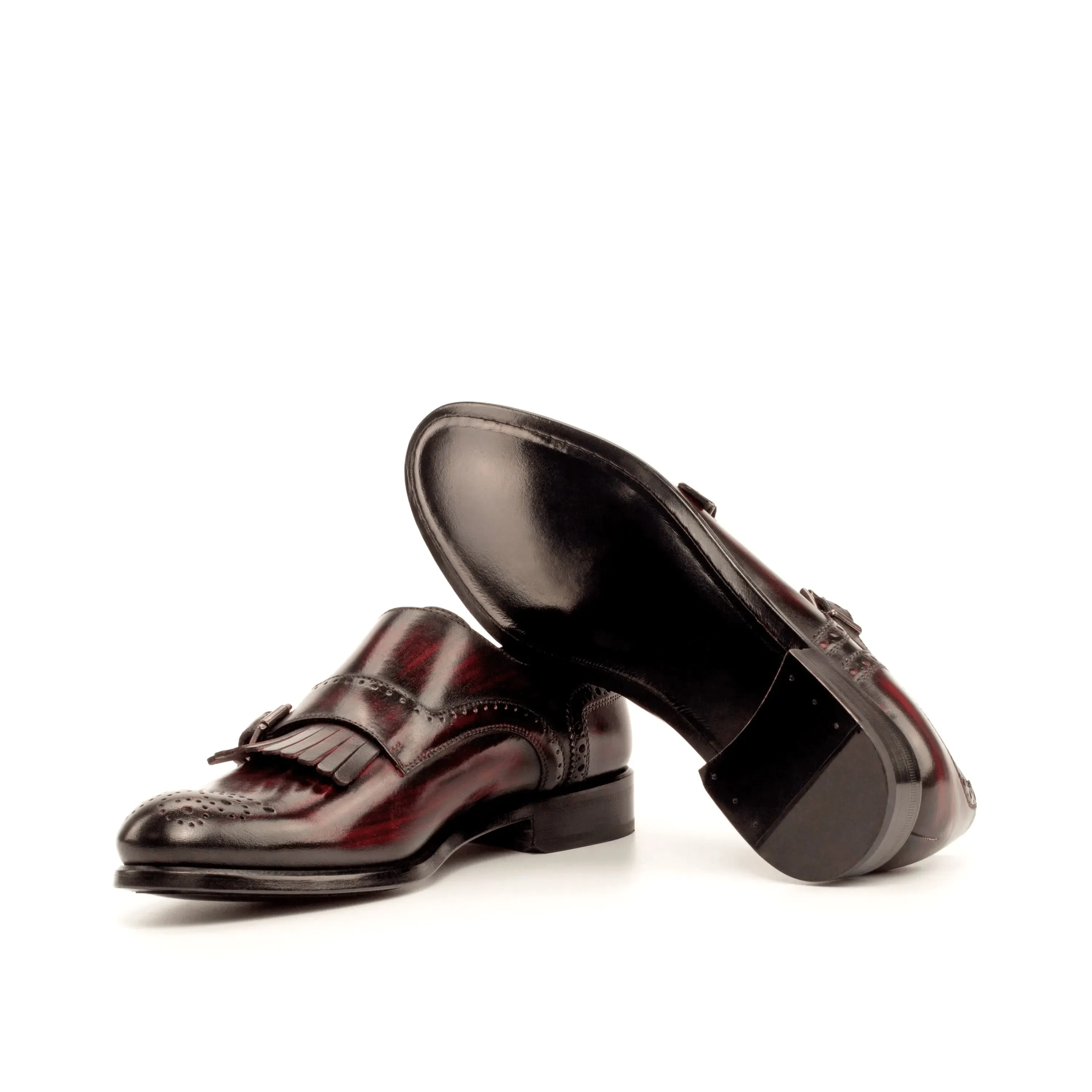 Amina Kiltie Womens Monk Strap Patina